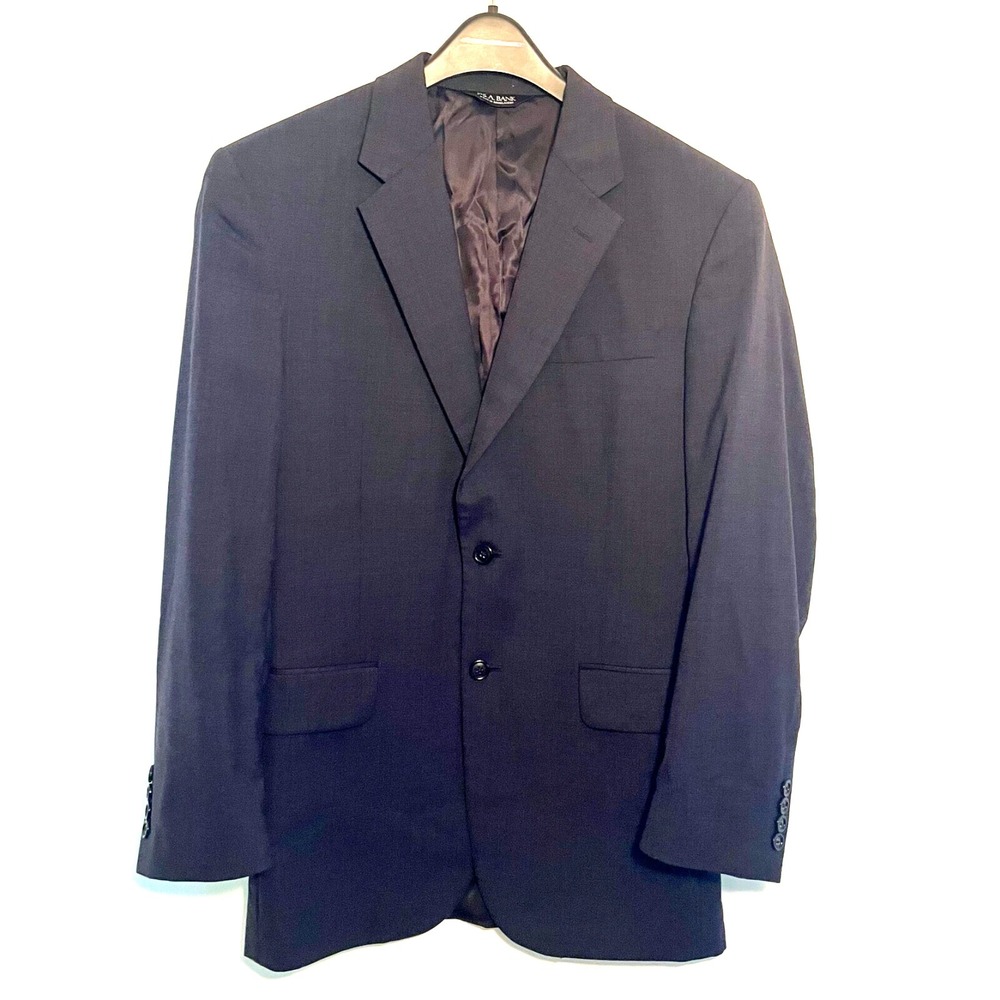Jos. A. Bank Signature Men's Sport Coat 40 Reg Gray Navy Blazer 100% Wool